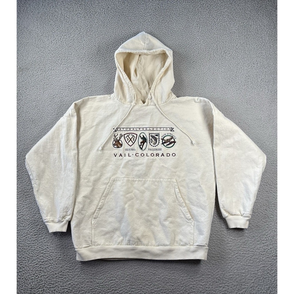 Vintage Crazy Shirts Hawaii Hoodie Mens L Vail Colorado Natural Selection Cotton